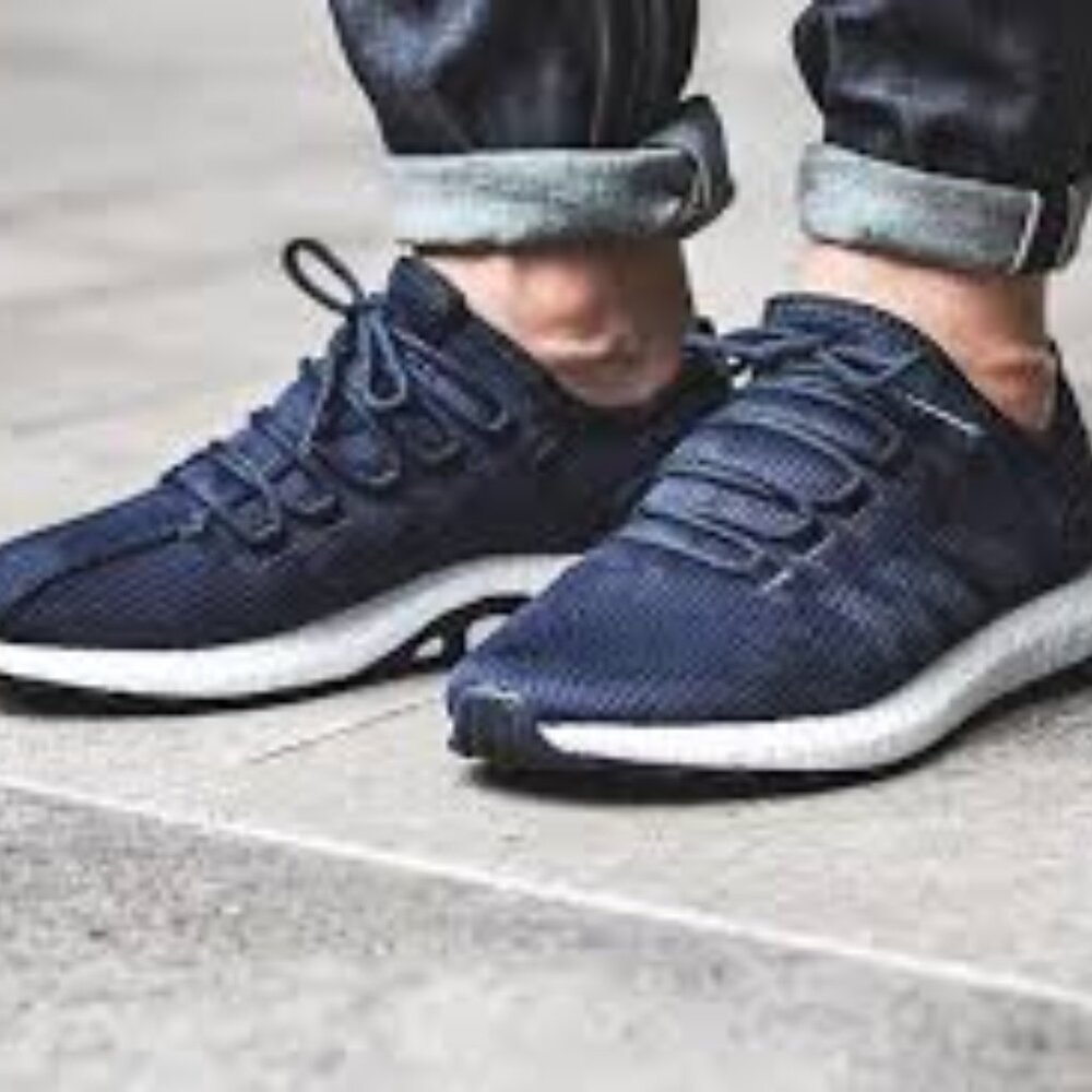Adidas Men's Night Navy Pure Boost BA8898 Low Top Athletic Sneaker Size‎ 8